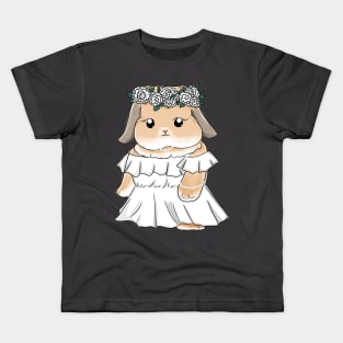 White Rabbit Outfit Wedding _ Bunniesmee Design Kids T-Shirt